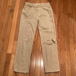Free People distressed tan jeans size 26